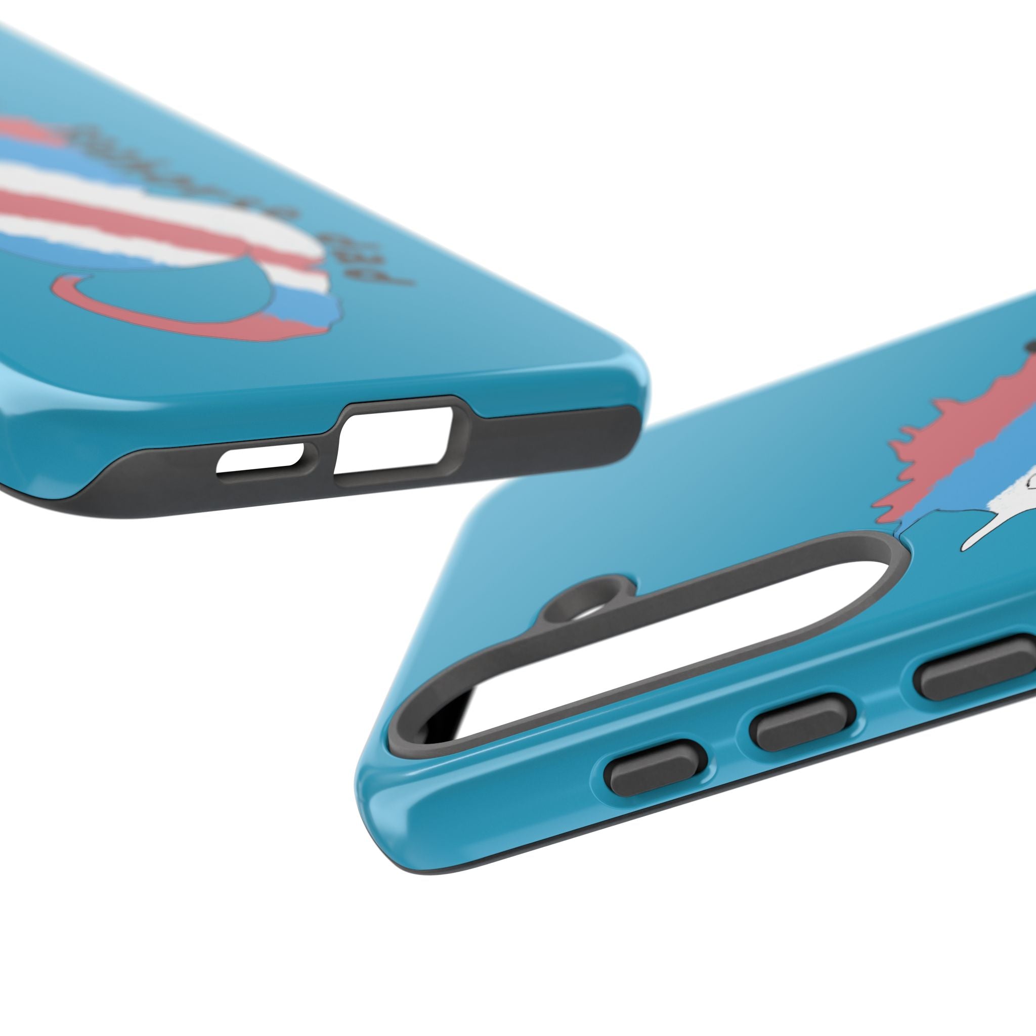 Seahorse Dad Phone Case — Blue Trans Pride Seahorse Protective Cover