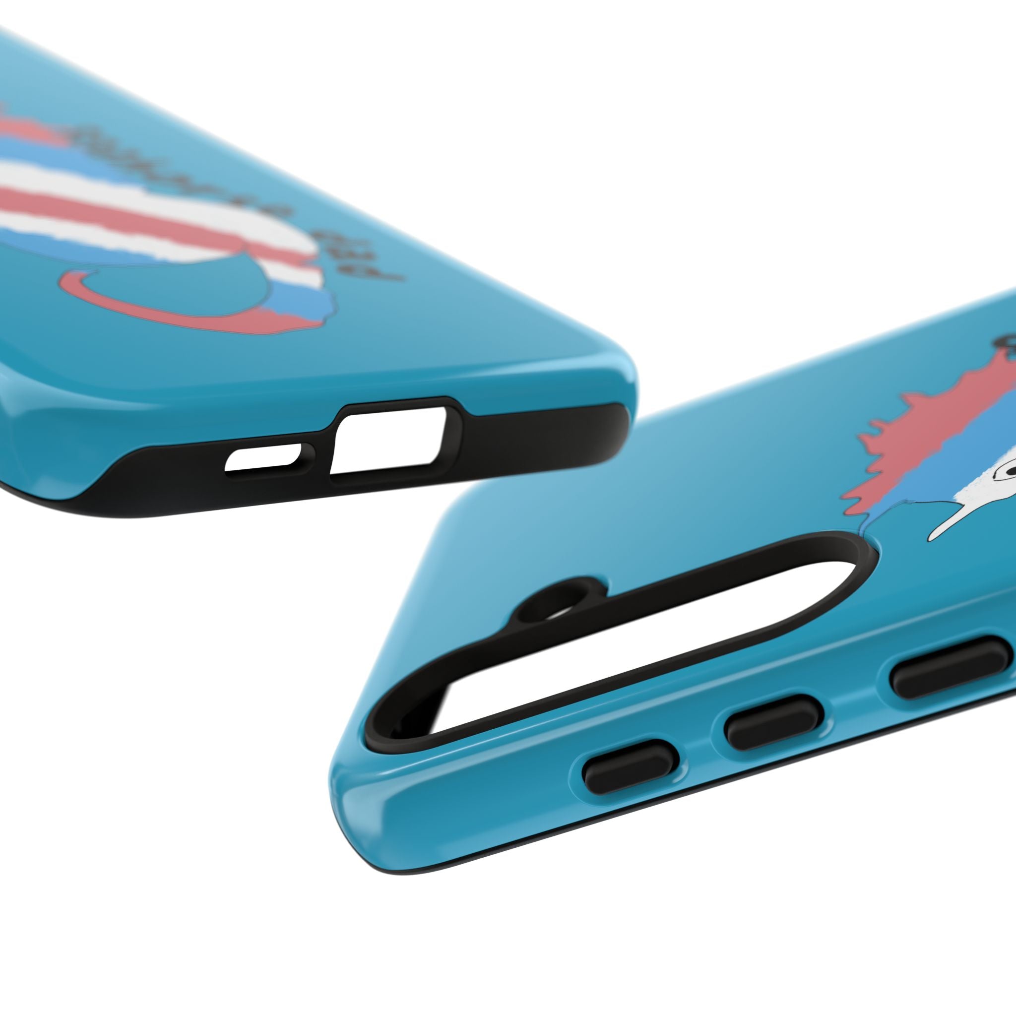 Seahorse Dad Phone Case — Blue Trans Pride Seahorse Protective Cover