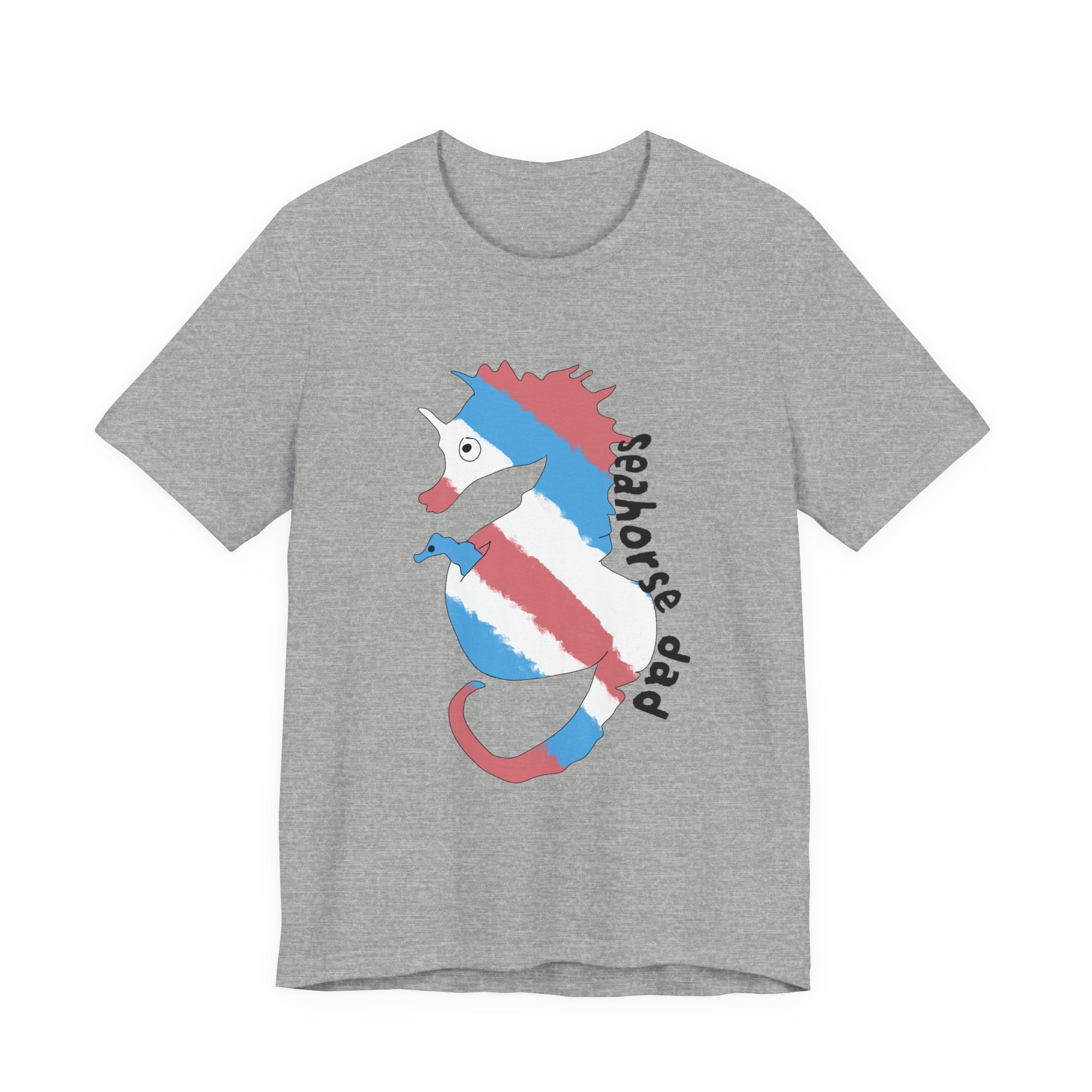 Seahorse Dad T‑Shirt —trans pride Seahorse Father's Day Tee