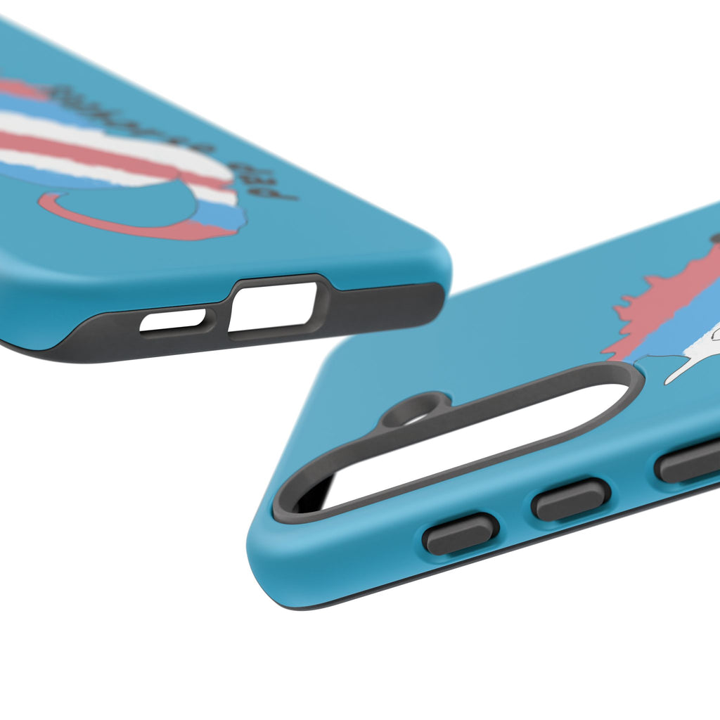 Seahorse Dad Phone Case — Blue Trans Pride Seahorse Protective Cover