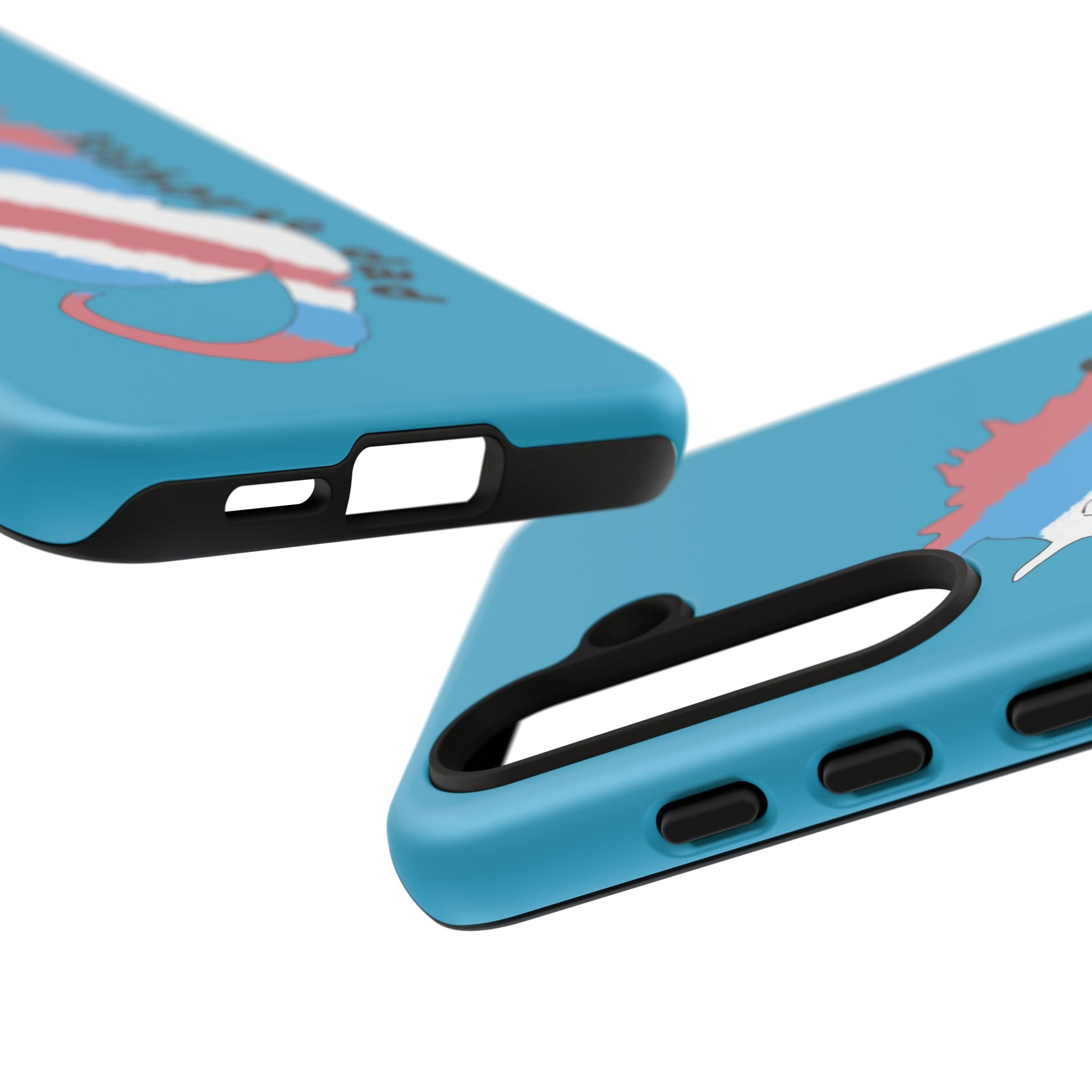 Seahorse Dad Phone Case — Blue Trans Pride Seahorse Protective Cover