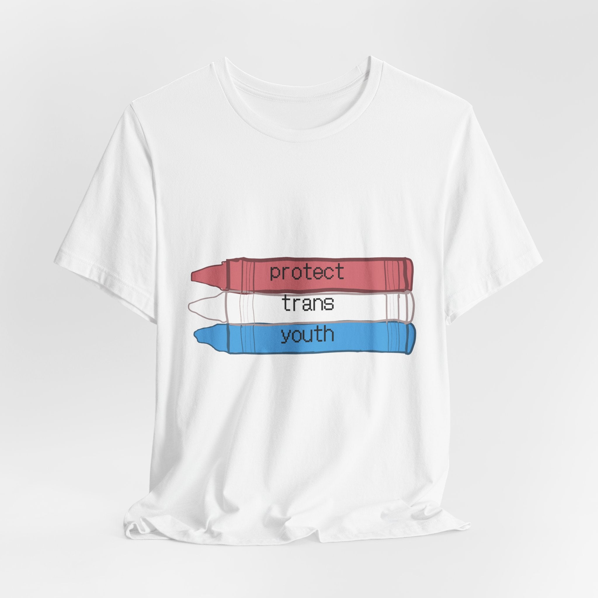 Protect Trans Youth T-Shirt — Transgender Pride Crayon Design