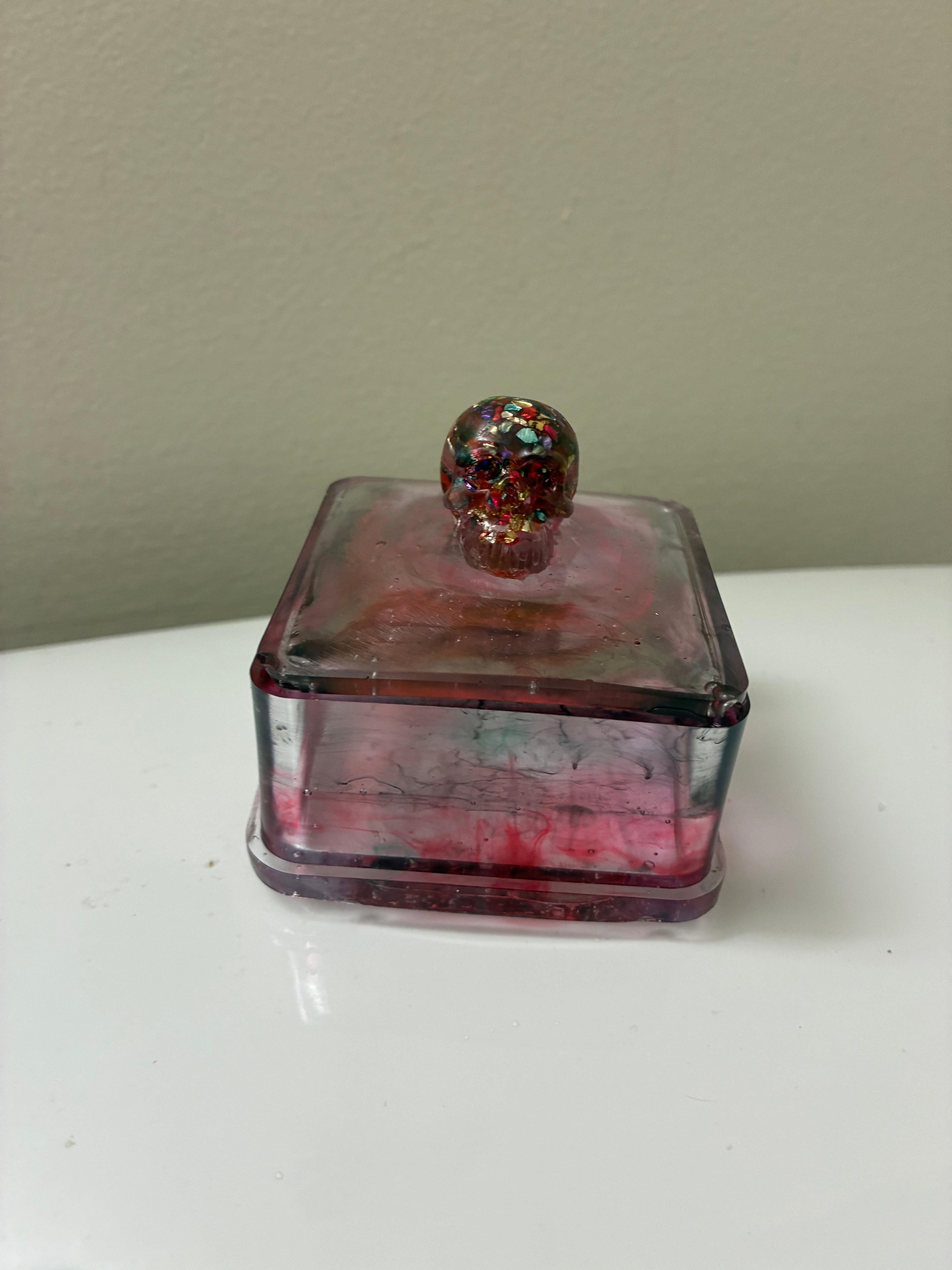 Pink Skull Trinket Box