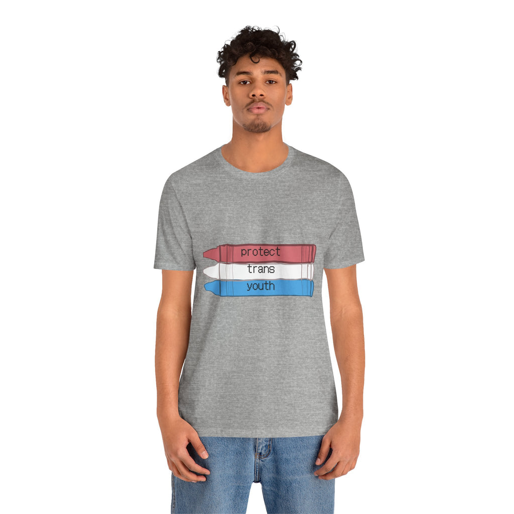 Protect Trans Youth T-Shirt — Transgender Pride Crayon Design
