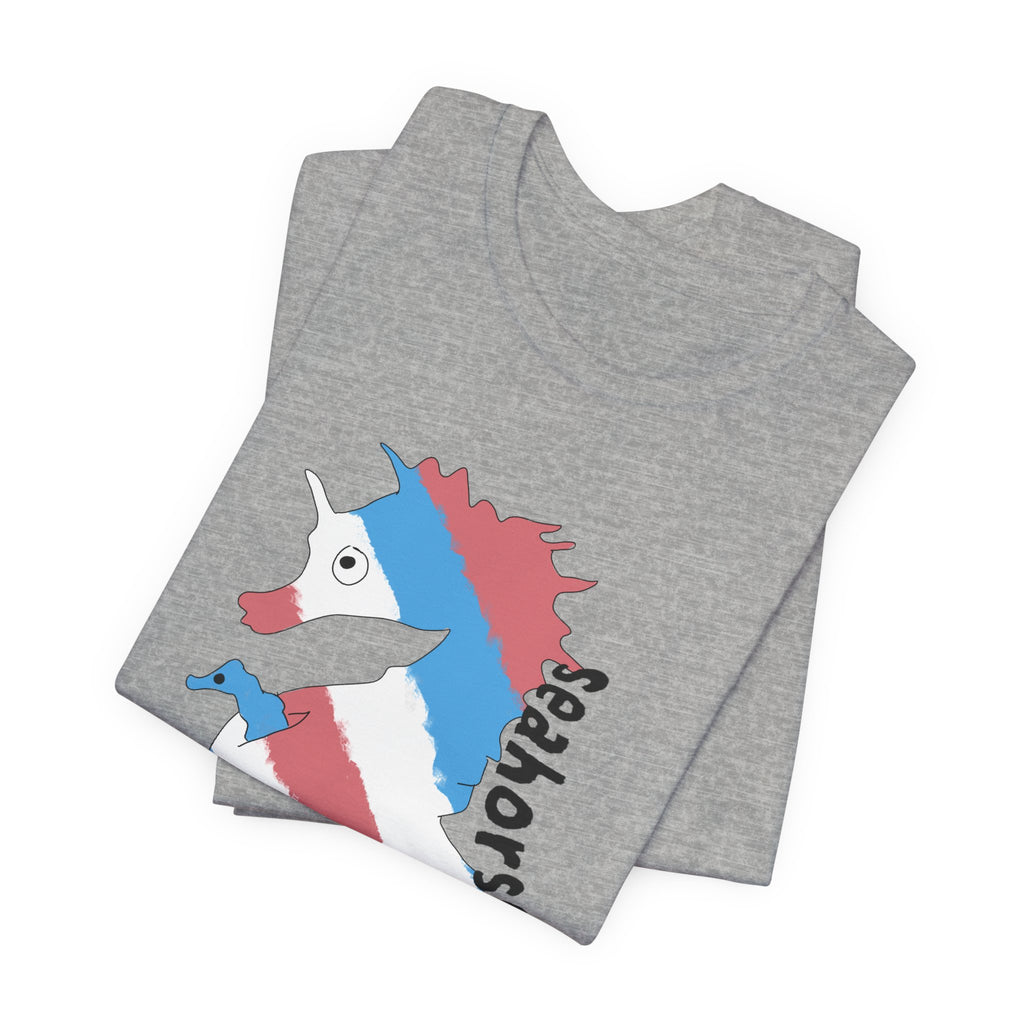 Seahorse Dad T‑Shirt —trans pride Seahorse Father's Day Tee