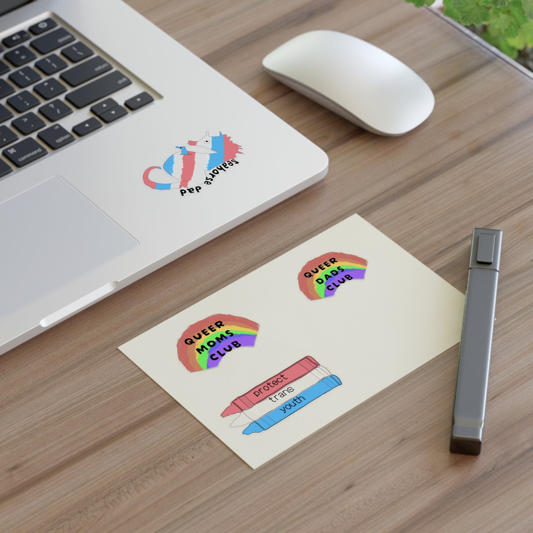 Trans Pride Sticker Sheet — Queer Moms & Dads Club, Protect Trans Youth Pack