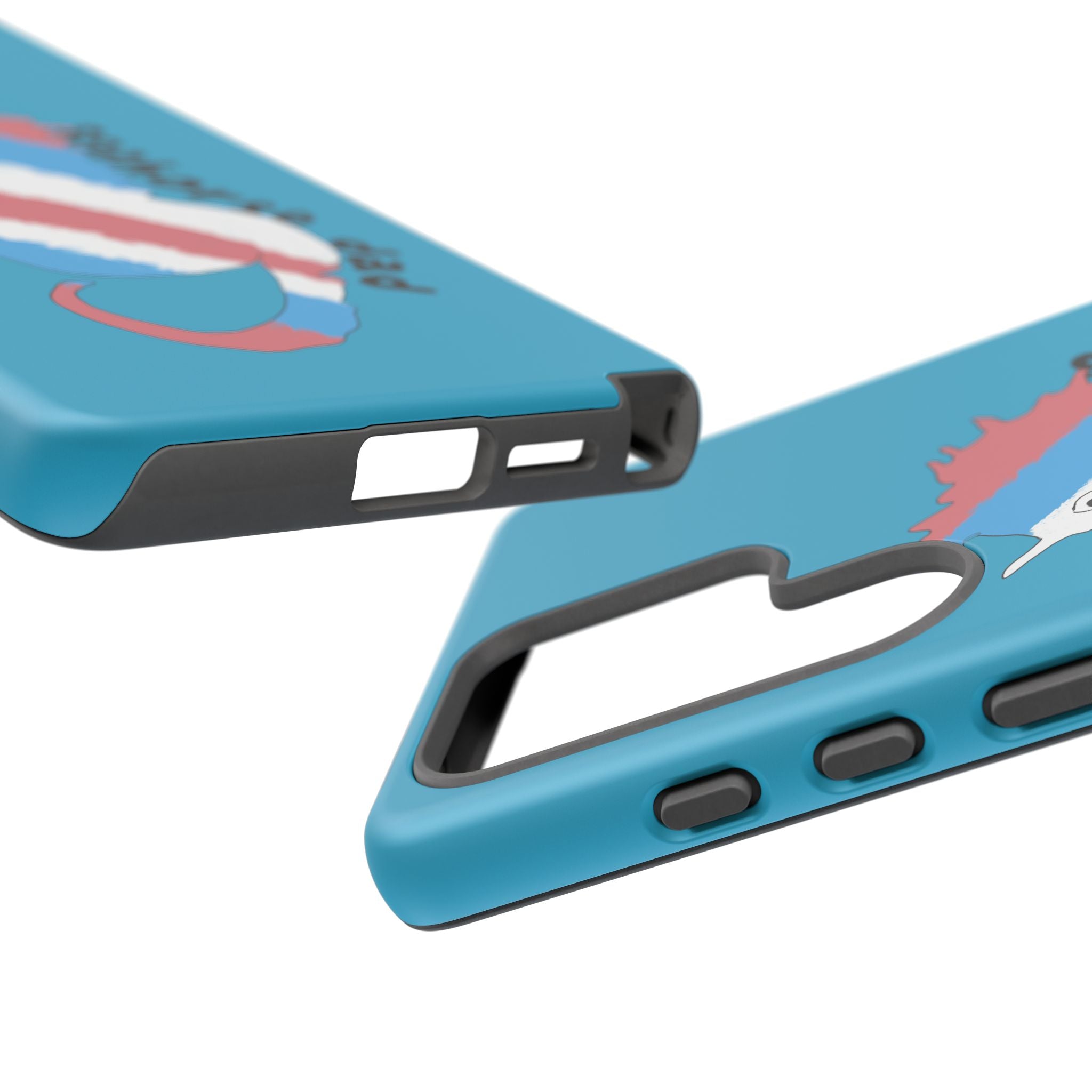 Seahorse Dad Phone Case — Blue Trans Pride Seahorse Protective Cover