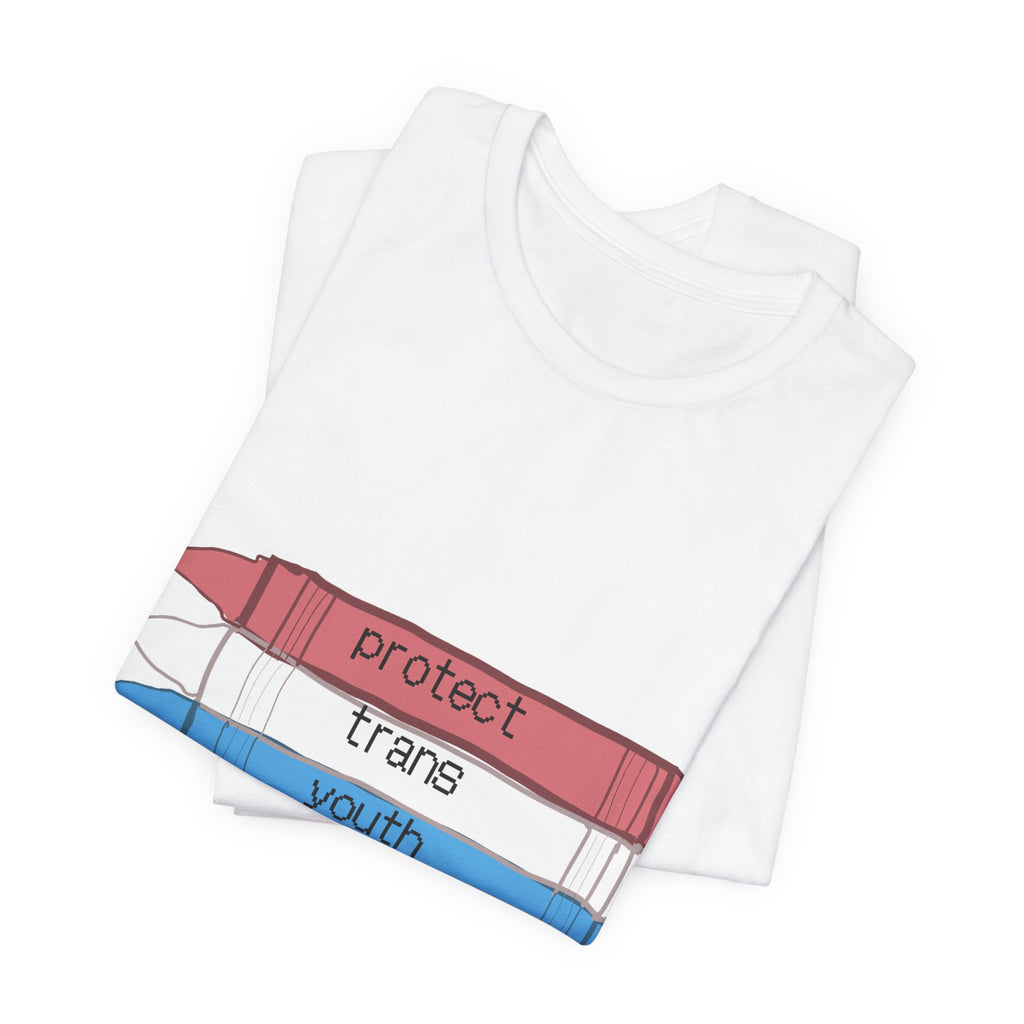 Protect Trans Youth T-Shirt — Transgender Pride Crayon Design