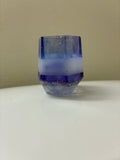 Blue and purple trinket cup with pearl inlay