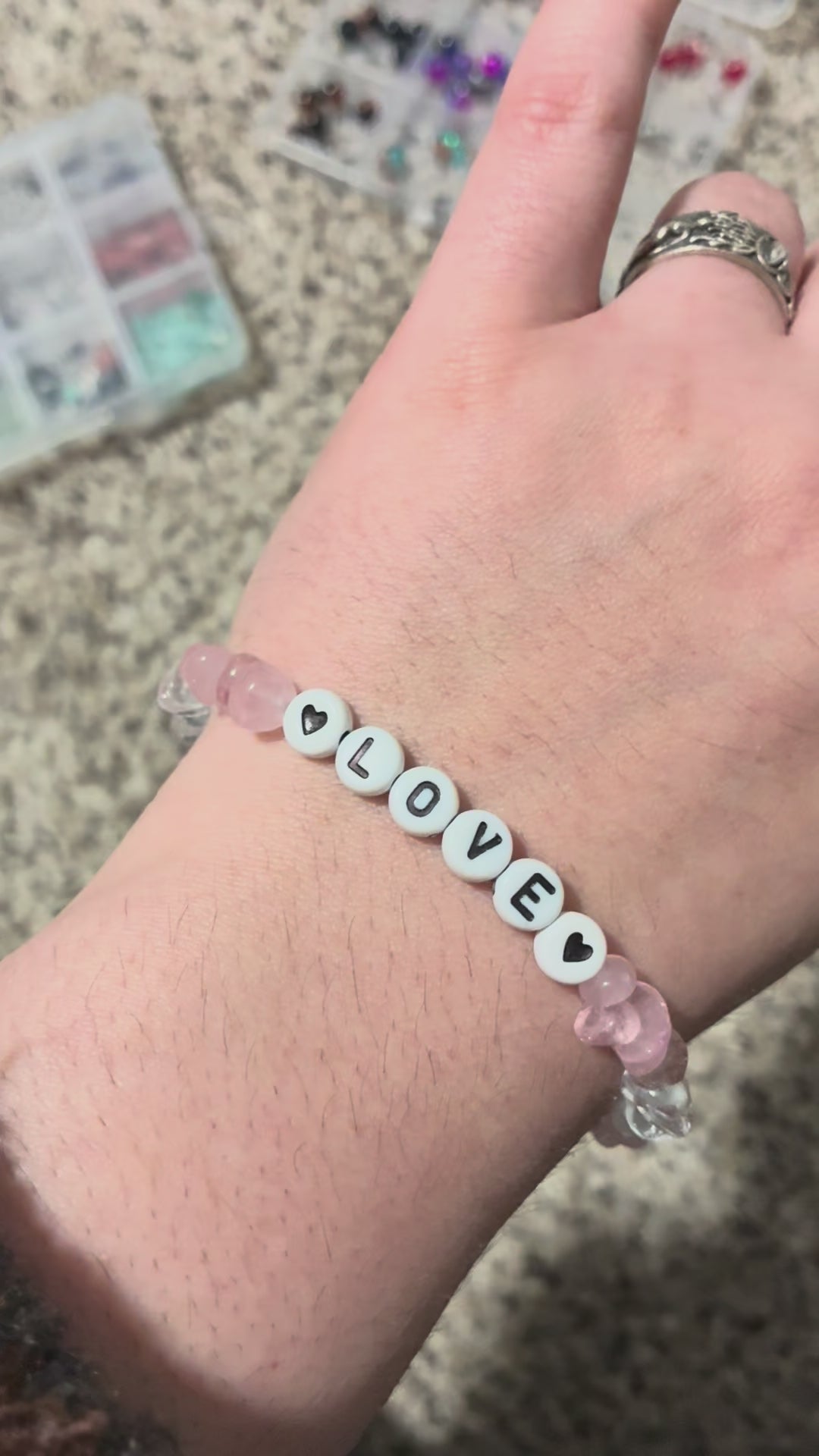 Rose quartz love Kandy bracelet